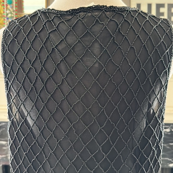 NWT “Ralph Lauren” black label sheer lined beaded top - Picture 5 of 6